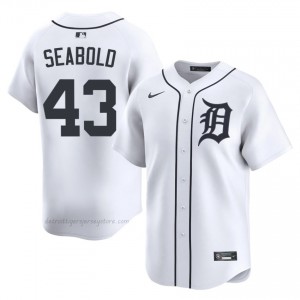 #43 Connor Seabold Gameday Men Baseball Jersey | DET White Fan Gear 86518666