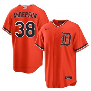 #38 Drew Anderson Limited Men Baseball Jersey | DET Orange Fan Gear 14216044