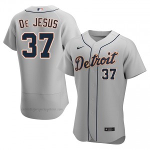 #37 Enmanuel De Jesus Exclusive Men Baseball Jersey | DET Gray Fan Gear 30467936
