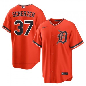 Orange Max Scherzer #37 DET Tigers Baseball Embroidery Jersey | Professional Men Fit 91060599