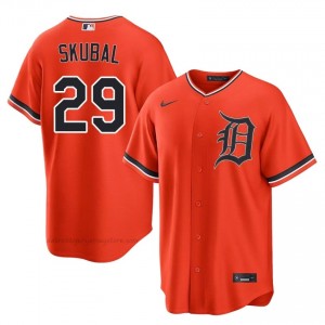 Orange Tarik Skubal #29 DET Tigers Baseball Embroidery Jersey | Premium Men Fit 29923410