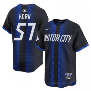 Bailey Horn #57 Detroit City Connect Baseball Jersey | Official Men Blue Stitched Edition 59742086