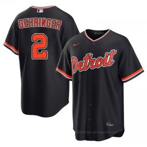 Navy Charlie Gehringer #2 DET Tigers Baseball Sewn Jersey | Game-Day Men Fit 84431833