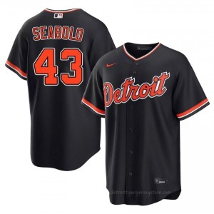 Connor Seabold #43 Detroit Baseball Jersey | Exclusive Men Navy Sewn Edition 63034269