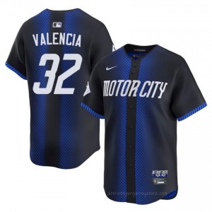 #32 Eduardo Valencia Durable Men City Connect Baseball Jersey | DET Blue Fan Gear 98846326