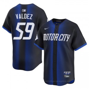 Blue Framber Valdez #59 DET Tigers Baseball City Connect Stitched Jersey | Pro-Grade Men Fit 10458994