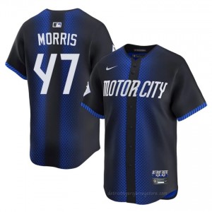 Blue Jack Morris #47 DET Tigers Baseball City Connect Stitched Jersey | Official Men Fit 83222065