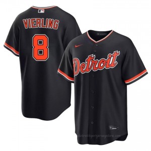 Matt Vierling #8 Detroit Baseball Jersey | Premium Men Navy Sewn Edition 86480278