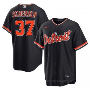 Detroit Tigers Max Scherzer #37 Navy Men Baseball Jersey | 2026 Season Genuine 45536785