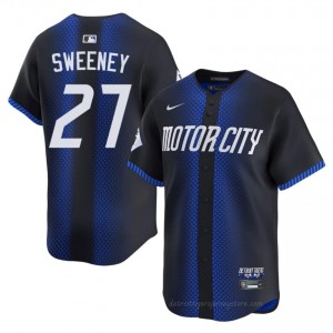 Detroit Tigers Trey Sweeney #27 Blue Men City Connect Baseball Jersey | 2026 Season Iconic 35973770