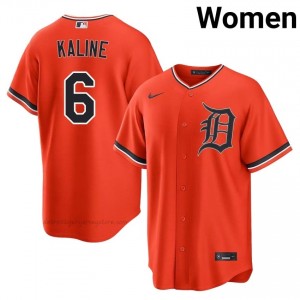 Al Kaline #6 Detroit Baseball Jersey | Durable Women Orange Sewn Edition 30616307