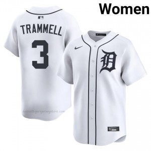 Detroit Tigers Alan Trammell #3 White Women Baseball Jersey | 2026 Season Exclusive 74361767