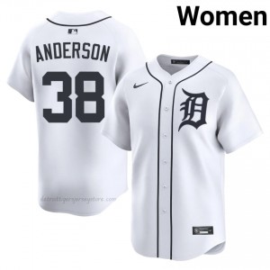 White Drew Anderson #38 DET Tigers Baseball Embroidery Jersey | Game Women Fit 52039046