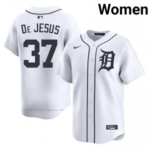 Detroit Tigers Enmanuel De Jesus #37 White Women Baseball Jersey | 2026 Season Professional 48436661