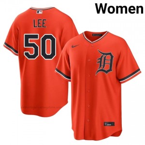 #50 Hao-Yu Lee Exclusive Women Baseball Jersey | DET Orange Fan Gear 31980928