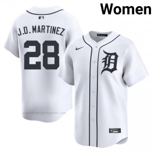 J.D. Martinez #28 Detroit Baseball Jersey | Game-Day Women White Embroidery Edition 12948808