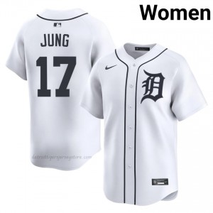 #17 Jace Jung Premium Women Baseball Jersey | DET White Fan Gear 26275822
