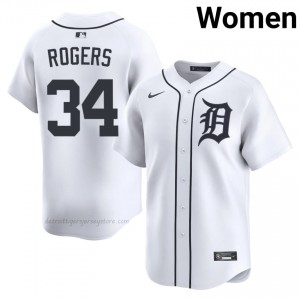 #34 Jake Rogers Authentic Women Baseball Jersey | DET White Fan Gear 26451634