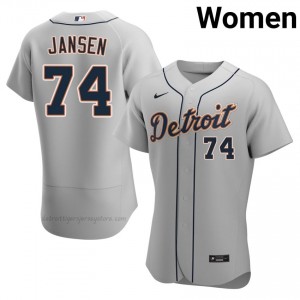 #74 Kenley Jansen Authentic Women Baseball Jersey | DET Gray Fan Gear 66868257