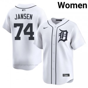 Kenley Jansen #74 Detroit Baseball Jersey | Limited Women White Embroidery Edition 87736384