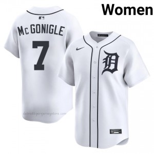 #7 Kevin McGonigle Premium Women Baseball Jersey | DET White Fan Gear 87441003