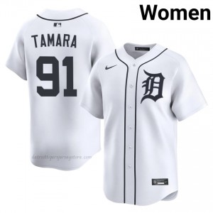 White Martin Tamara #91 DET Tigers Baseball Embroidery Jersey | Officially Licensed Women Fit 83612535
