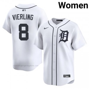 Matt Vierling #8 Detroit Baseball Jersey | Professional Women White Embroidery Edition 57411251