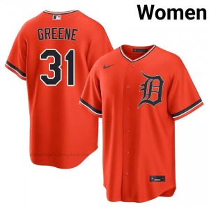 #31 Riley Greene Pro-Grade Women Baseball Jersey | DET Orange Fan Gear 42830163