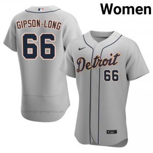 Detroit Tigers Sawyer Gipson-Long #66 Gray Women Baseball Jersey | 2026 Season Genuine 11201743