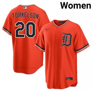 Spencer Torkelson #20 Detroit Baseball Jersey | Limited Women Orange Sewn Edition 83691000
