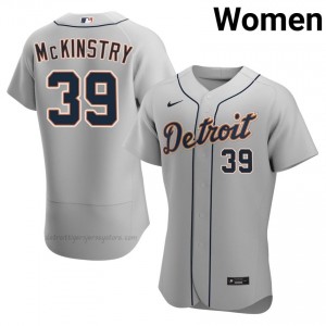 #39 Zach McKinstry Replica Women Baseball Jersey | DET Gray Fan Gear 18803196