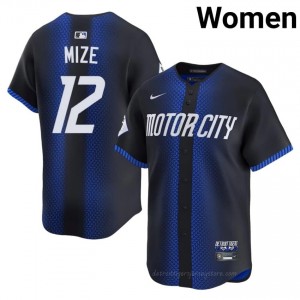 Detroit Tigers Casey Mize #12 Blue Women City Connect Baseball Jersey | 2026 Season Authentic 76461260