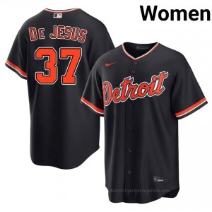 Navy Enmanuel De Jesus #37 DET Tigers Baseball Stitched Jersey | Game-Day Women Fit 10225421