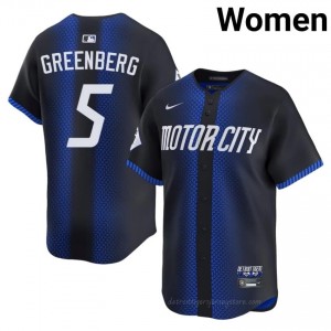 Blue Hank Greenberg #5 DET Tigers Baseball City Connect Embroidery Jersey | Gameday Women Fit 96952386
