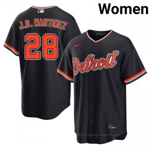 Detroit Tigers J.D. Martinez #28 Navy Women Baseball Jersey | 2026 Season Officially Licensed 88526159