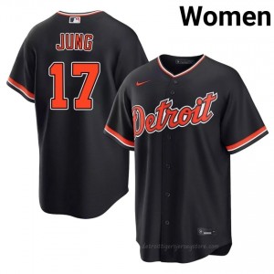 Jace Jung #17 Detroit Baseball Jersey | Classic Women Navy Stitched Edition 29976904