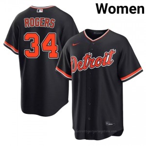 Jake Rogers #34 Detroit Baseball Jersey | Limited Women Navy Stitched Edition 52225423