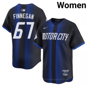 #67 Kyle Finnegan Official Women City Connect Baseball Jersey | DET Blue Fan Gear 22727920