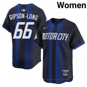 Detroit Tigers Sawyer Gipson-Long #66 Blue Women City Connect Baseball Jersey | 2026 Season Iconic 79350108