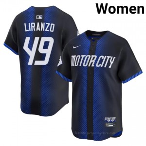 #49 Thayron Liranzo MLB Women City Connect Baseball Jersey | DET Blue Fan Gear 41753957