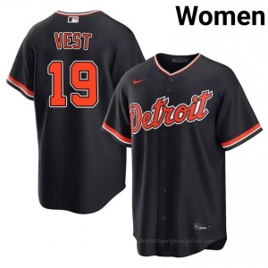 #19 Will Vest Exclusive Women Baseball Jersey | DET Navy Fan Gear 71231023