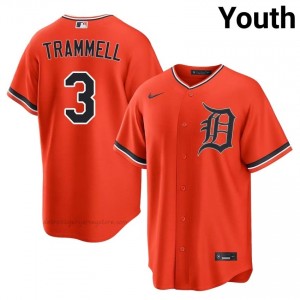 Alan Trammell #3 Detroit Baseball Jersey | Game-Day Youth Orange Stitched Edition 43866405