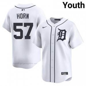 #57 Bailey Horn Classic Youth Baseball Jersey | DET White Fan Gear 35774525