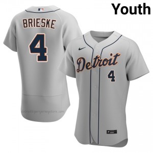Detroit Tigers Beau Brieske #4 Gray Youth Baseball Jersey | 2026 Season Gameday 33768276