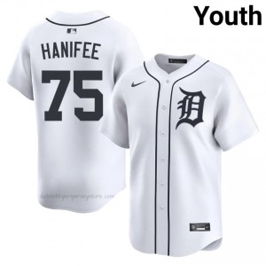 Detroit Tigers Brenan Hanifee #75 White Youth Baseball Jersey | 2026 Season Game-Day 27781625