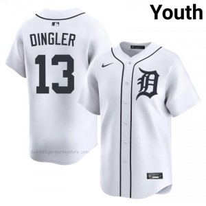 White Dillon Dingler #13 DET Tigers Baseball Sewn Jersey | Premium Youth Fit 66013962