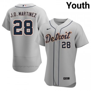 J.D. Martinez #28 Detroit Baseball Jersey | Limited Youth Gray Stitched Edition 51795473