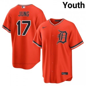 Orange Jace Jung #17 DET Tigers Baseball Stitched Jersey | Iconic Youth Fit 13181098
