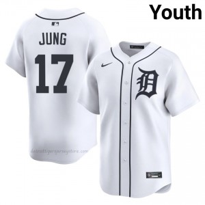Jace Jung #17 Detroit Baseball Jersey | Game-Day Youth White Sewn Edition 76182998