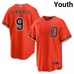 Orange Jack Flaherty #9 DET Tigers Baseball Stitched Jersey | MLB Youth Fit 15149611